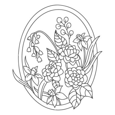 Beyaz arkaplan üzerinde çiçek tasarımı, vektör illüstrasyonu