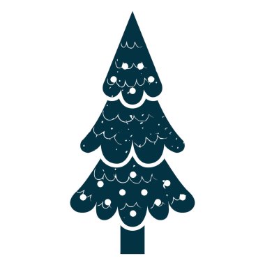 Noel ağacı silueti izole edilmiş simge
