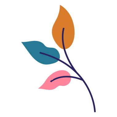 Yapraklı ve çiçekli yaprak, bitki bahçesi doğa süsü botanik ve botanik temalı illüstrasyon