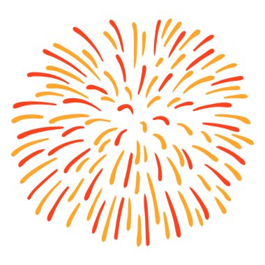 havai fişek kutlama simgesi, vektör illüstrasyonu