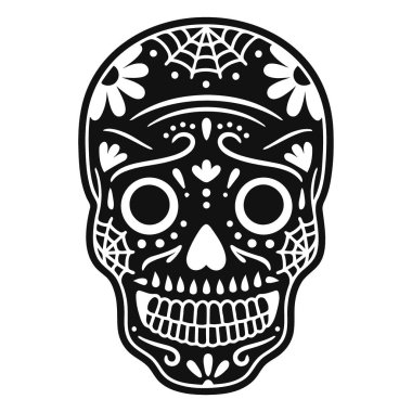 Kafatası şeklinde bir kafatası. Cadılar Bayramı sembolü. vektör illüstrasyonu