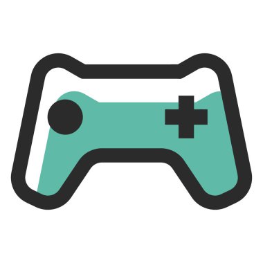 Oyun joystick düz simgesi, vektör, illüstrasyon