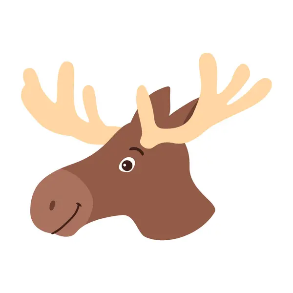 Ren geyiği hayvan karikatürü izole edilmiş simge