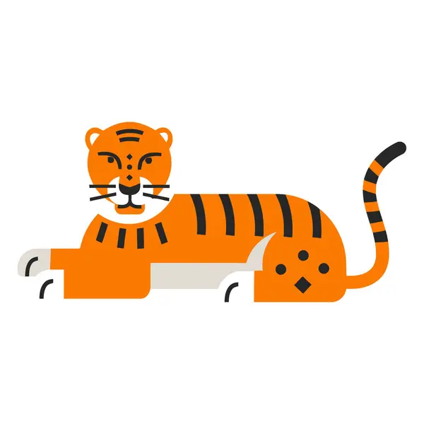 şirin kaplan hayvan ikonu vektör çizimi tasarımı