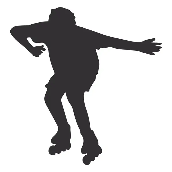 Beyaz arkaplan, vektör üzerinde bir paten silueti.