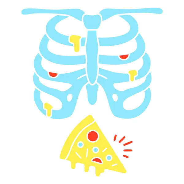 Bir dilim pizzanın vektör çizimi