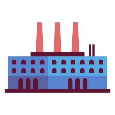 Fabrika endüstriyel ikon vektör düz tasarım