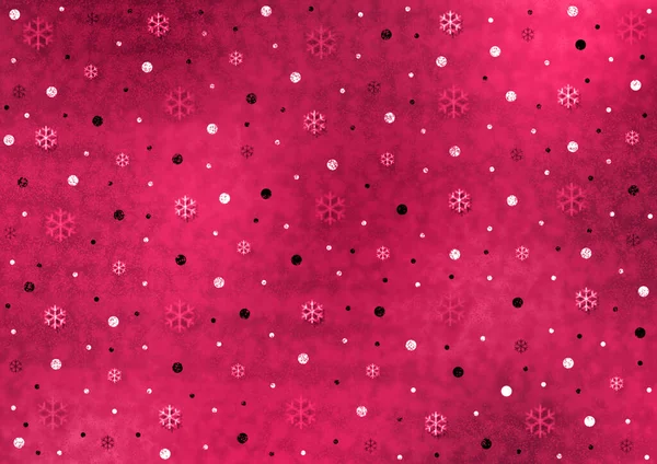 Pink Snow Flakes Winter Background Wallpaper Design — Stock Photo, Image