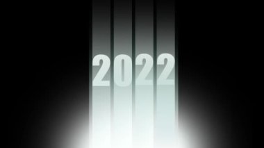 2023 'e kadar zamanlayıcıyla video. Aşağıdan gelen beyaz ışınlar sayıları artırıyor. Işık gürültüsü.