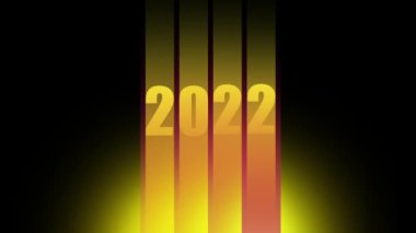2023 'e kadar zamanlayıcıyla video. Aşağıdan gelen sarı ışınlar sayıyı arttırıyor. Işık gürültüsü.