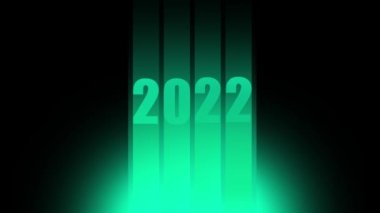 2023 'e kadar zamanlayıcıyla video. Aşağıdan gelen turkuaz ışınlar sayıyı arttırıyor. Işık gürültüsü.