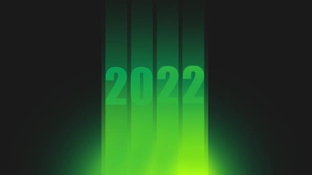Відео Таймером 2023 Року Зелені Промені Знизу Піднімають Числа Світло — стокове відео