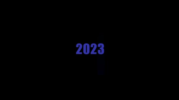 Video Timer 2023 Color Rays Raise Numbers Lights Noise — Stock Video