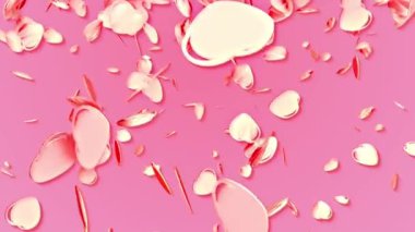 14 Şubat Sevgililer Günü 'nde kalpler çarpıyor ve anneler günü geçmişi, tatiller, kar taneleri. Düşen kar taneleriyle yapılan animasyon. 4k, 59 saniye, 60 fps