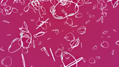 14 Şubat Sevgililer Günü 'nde kalpler çarpıyor ve anneler günü geçmişi, tatiller, kar taneleri. Düşen kar taneleriyle yapılan animasyon. 4k, 59 saniye, 60 fps