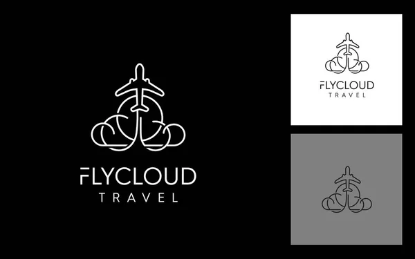 Fly Cloud Travel Modern Logo Vector — Stockvector