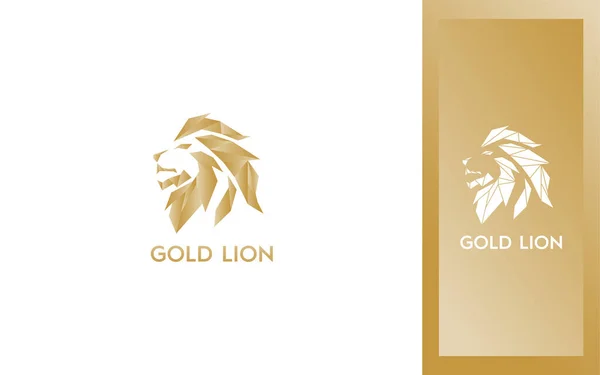 Gouden Leeuwenkop Modern Logo Vector — Stockvector
