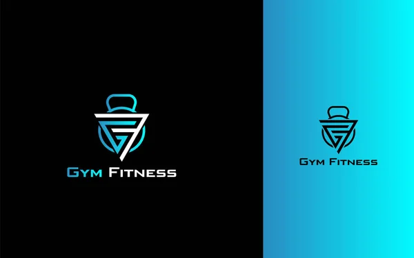 Gym Fitness Modern Monogram Logo Vector — Stock Vector
