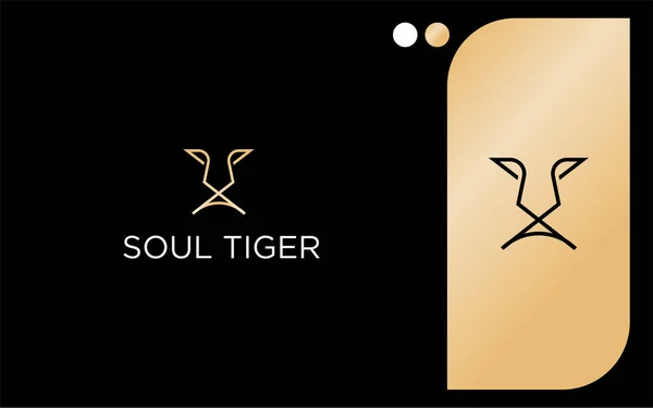 Tiger Yoga Monogram Logo Vector — Stockvector