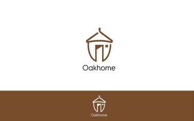Oak Ev basit ve benzersiz logo vektörü