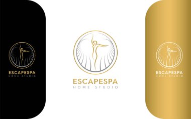 Spa ve Sağlık Modern Altın Logosu