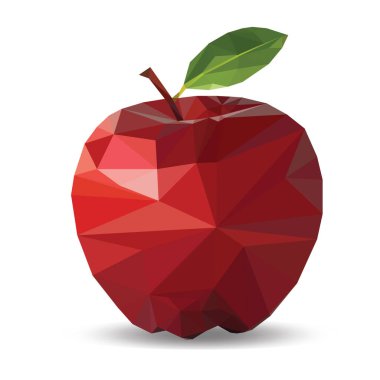 Elma düşük poli illüstrasyonu