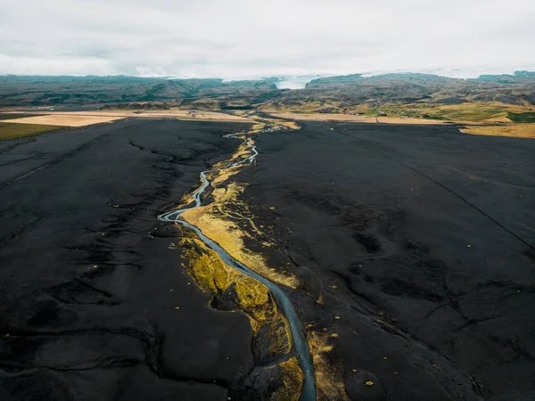 Черные Пески Пляжей Selheimasandur Южной Исландии Высокое Качество Фото — стоковое фото