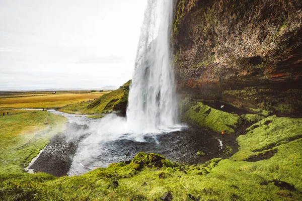 Gljufrafoss Oder Gljufrabui Wasserfall Ein Kleiner Wasserfall Versteckt Einer Engen — Stockfoto