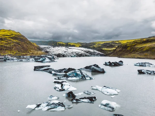 Ισλανδία Λιμνοθάλασσα Jokulsarlon Όμορφο Κρύο Τοπίο Εικόνα Του Παγετώνα Παγετώνα — Φωτογραφία Αρχείου