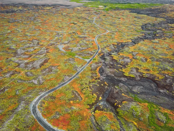 Исландское Нагорье Дороги Речной Переход Удаленная Грунтовая Дорога Материке Исландии — стоковое фото