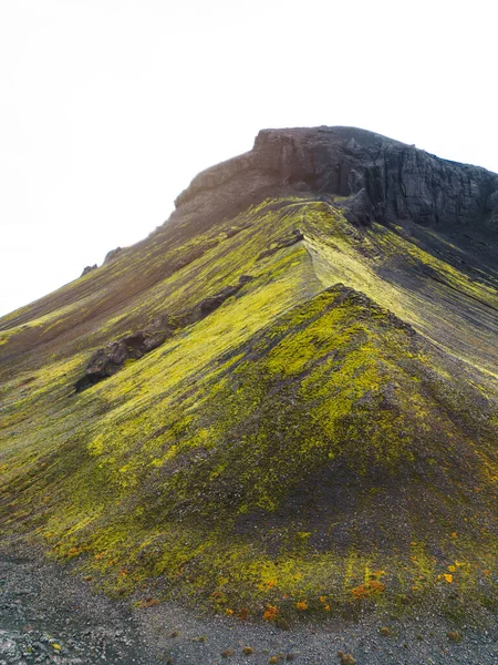 Terras Vulcânicas Remotas Algum Lugar Islândia Continental Cercadas Por Arbustos — Fotografia de Stock