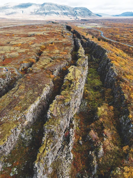 Vue Aérienne Parc National Thingvellir Zone Célèbre Islande Juste Endroit — Photo
