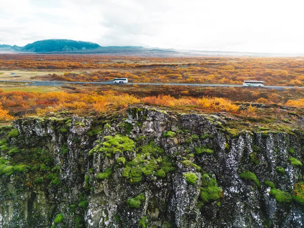 Flygfoto Över Thingvellir National Park Berömt Område Island Precis Den — Stockfoto