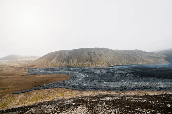 Geldingadalir Aktiv Vulkan Felaktig 2021 Fagradalsfjall Och 2022 Meradalir Fortfarande — Stockfoto