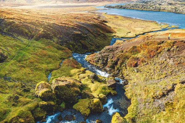Beautiful Autumn Scenery Colorful Morning View Popular Tourast Destination Iceland — Stock Photo, Image