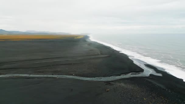 Black Sands Beaches Selheimasandur Southern Iceland — Stockvideo