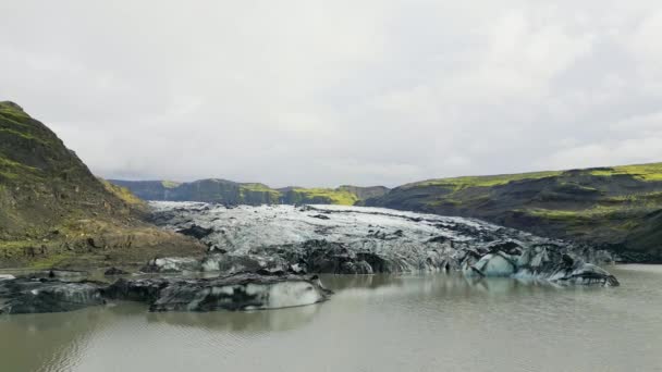 Ісландія Jokulsarlon Лагун Beautiful Холодний Краєвид Малюнок Ісландський Льодовик Лагуни — стокове відео