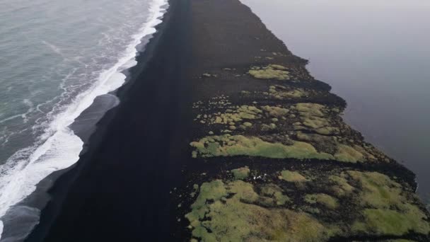 Fekete Homok Strandok Selheimasandur Dél Izlandon — Stock videók