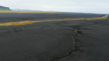 The black sands beaches of Selheimasandur in Southern Iceland. 