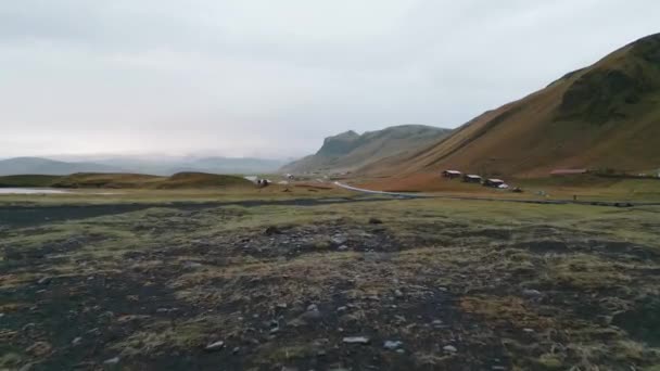 Черные Пески Пляжей Selheimasandur Южной Исландии — стоковое видео