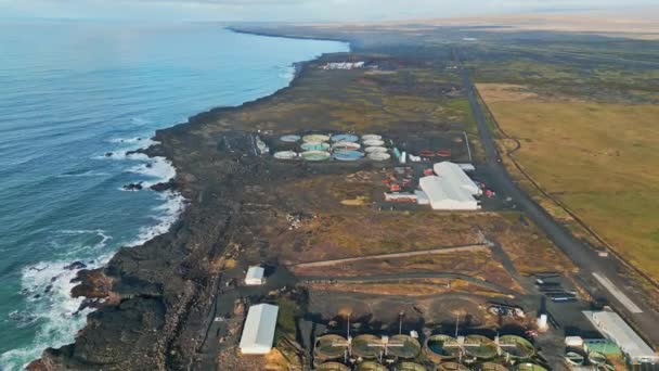 Water Treatment Plant Environment Healthy Concept Somewhere Iceland Sea Sunny — Stock Video