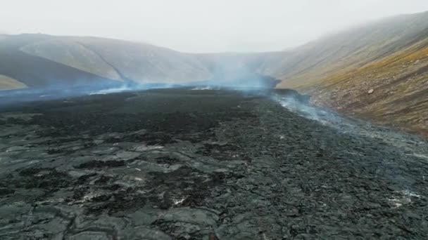 Geldingadalir Aktivní Sopka Errupce Roce 2021 Fagradalsfjall 2022 Meradalir Stále — Stock video
