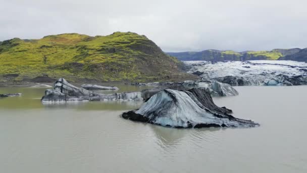 Island Jokulsarlonlagune Schöne Kalte Landschaft Bild Der Isländischen Gletscherlagunenbucht — Stockvideo