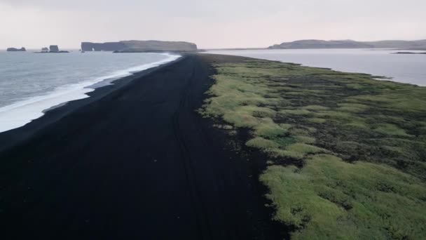 Black Sands Beaches Selheimasandur Southern Iceland — Stockvideo