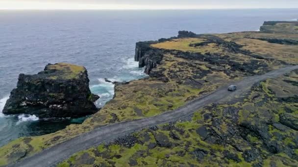 Sea West Iceland Highlands Snaefellsnes Peninsula View Point Svortuloft Lighthouse — Stockvideo