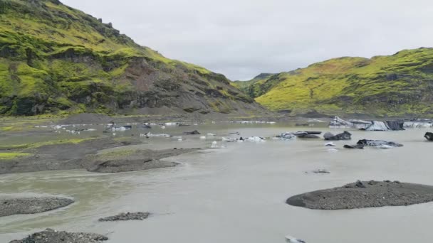 Islanda Laguna Jokulsarlon Bella Immagine Del Paesaggio Freddo Della Baia — Video Stock