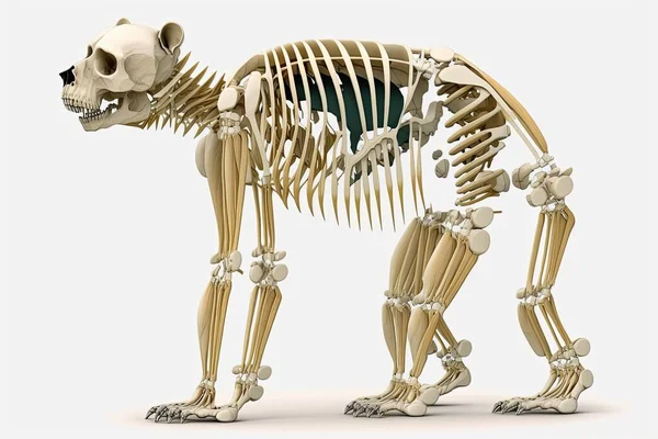 Anatomia Esqueleto Urso Fundo Branco Isolado — Fotografia de Stock