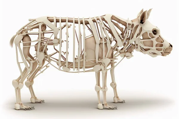 Representado Ilustración Anatomía Del Cerdo Esqueleto — Foto de Stock