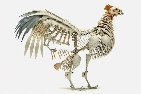 Realistische Anatomie Des Hühnerskeletts Isoliert Auf Weißem Hintergrund — Stockfoto