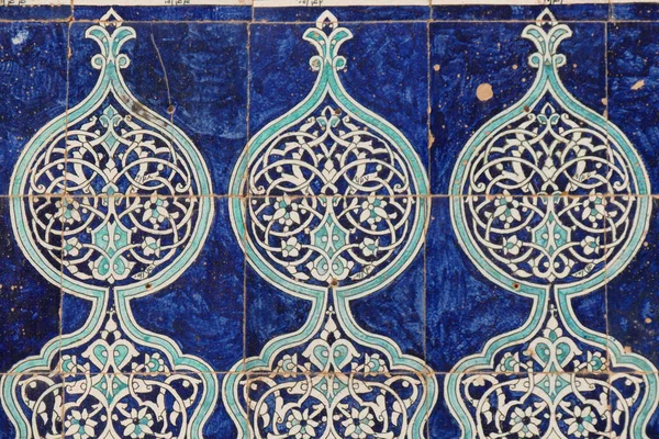 stock image Pomegranate patterns from tiles on the walls of Khiva. Uzbekistan.